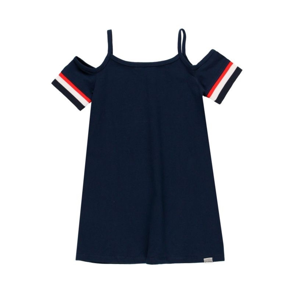Navy and Red Cold Shoulder Sundress with Cut Out Design